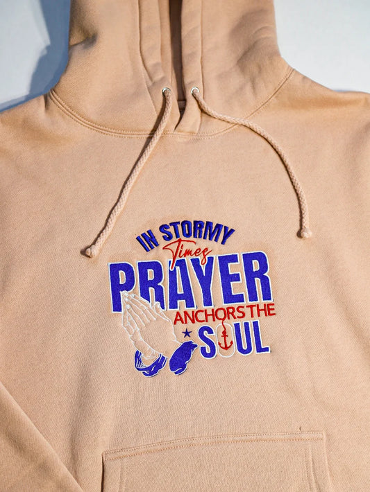 Prayer Embroidered Hoodie | Pink Fleece Pullover | Unisex Prayer Apparel | Custom Sweatshirt | Faith Hoodie | Pink Prayer Hoodie