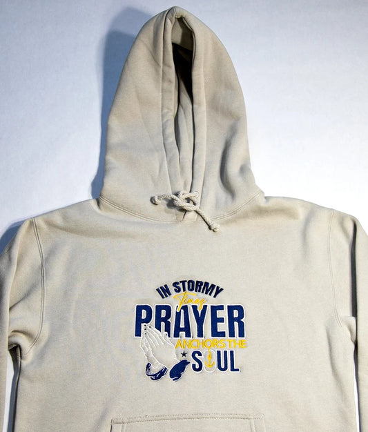 Prayer Embroidered Hoodie | Smoke Fleece Pullover | Unisex Prayer Apparel | Comfortable Hoodie Sweatshirt | Faith Hoodie, Pink Prayer Hoodie